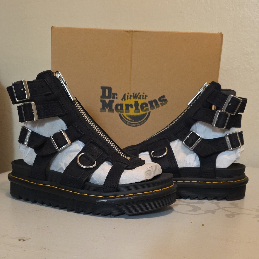 Dr. Martens Black Multi-Strap Sandals